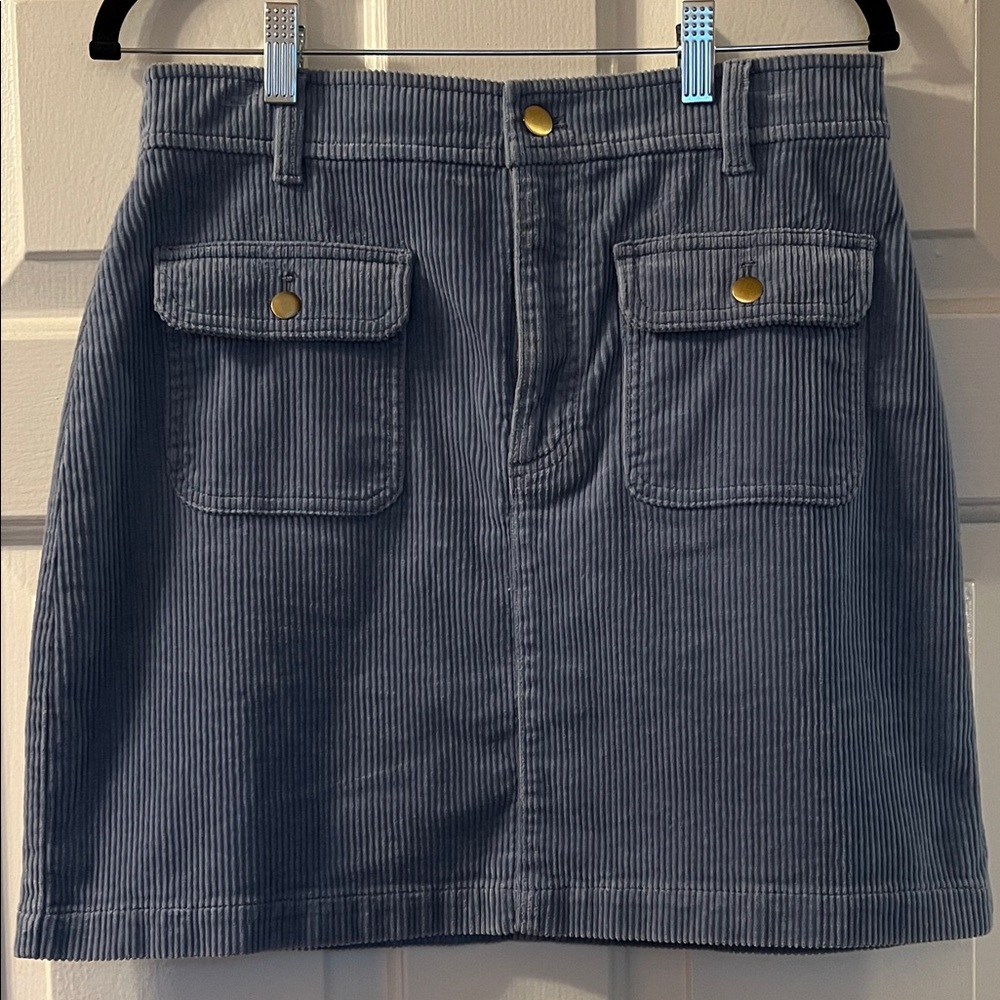 LOFT Blue Corduroy Mini Skirt